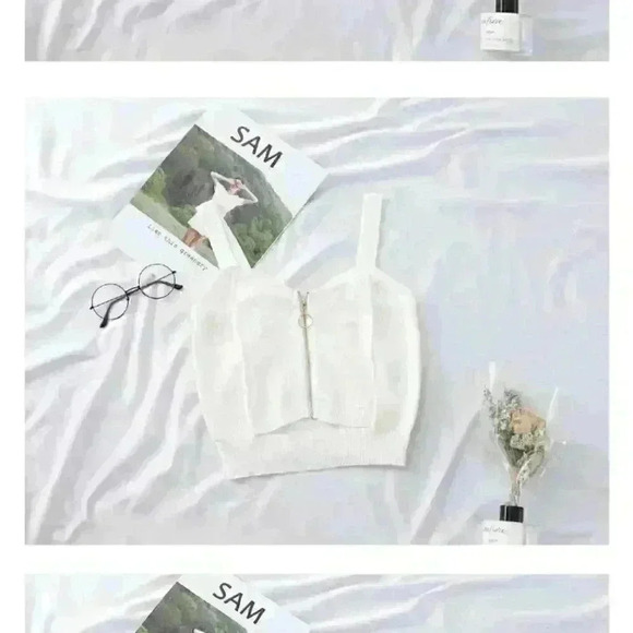 WOMENS WHITE CROP TOP. - Picture 6 of 6